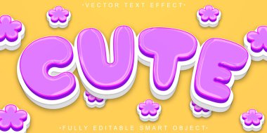 Tatlı Renkli Şirin Vektör Tamamen Düzenlenebilir Akıllı Nesne Metni Efesi