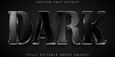 Koyu Vektör Tam Düzenlenebilir Akıllı Nesne Metin Efekti