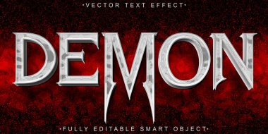 Korku Gri İblis Vektörü Tamamen Düzenlenebilir Akıllı Nesne Metin Efekti