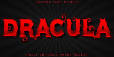 Kızıl Korku Vampiri Drakula Vektörü Tamamen Düzenlenebilir Akıllı Nesne Te