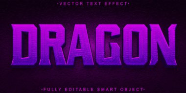 Mor Ejder Cilt Vektörü Tam Düzenlenebilir Akıllı Nesne Metni Efekti