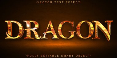 Kırmızı Yıpranmış Ejder Vektörü Tamamen Düzenlenebilir Akıllı Nesne Metin Efekti