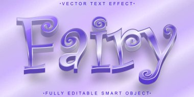 Mor Peri Vektörü Tam Düzenlenebilir Akıllı Nesne Metin Efekti