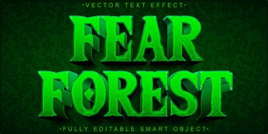Yeşil Korku Ormanı Vektörü Tamamen Düzenlenebilir Akıllı Nesne Metin Efekti