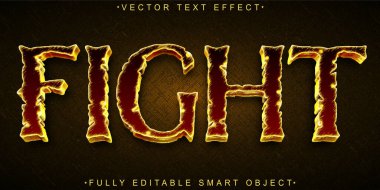 Brown Street Fight Vector Tam Düzenlenebilir Akıllı Nesne Metni Efekti