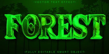 Yeşil Orman Vektörü Tam Düzenlenebilir Akıllı Nesne Metin Efekti