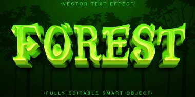 Yeşil Orman Vektörü Tam Düzenlenebilir Akıllı Nesne Metin Efekti