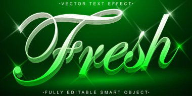 Yeşil Doğal Taze Vektör Tamamen Düzenlenebilir Akıllı Nesne Metni Effe