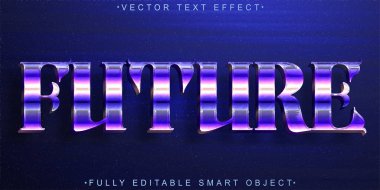 Koyu Mavi Gelecek Vektörü Tam Düzenlenebilir Akıllı Nesne Metin Efekti