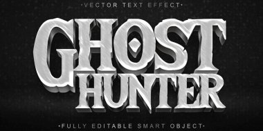 Gri Yıpranmış Hayalet Avcı Vektörü Tamamen Düzenlenebilir Akıllı Nesne Metni E