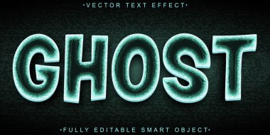 Çizgi film Hayalet Vektörü Tam Düzenlenebilir Akıllı Nesne Metin Efekti