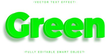 Çizgi film Yeşil Vektör Tam Düzenlenebilir Akıllı Nesne Metin Efekti