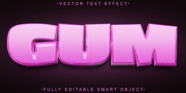 Şirin Tatlı Sakız Topu Vektörü Tamamen Düzenlenebilir Akıllı Nesne Metni Effe