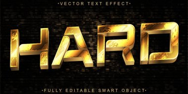 Altın Eskimiş Sert Vektör Tam Düzenlenebilir Akıllı Nesne Metin Efekti