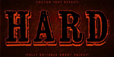 Koyu Kırmızı Sert Vektör Tam Düzenlenebilir Akıllı Nesne Metin Efekti
