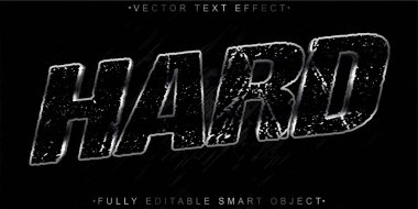 Siyah Aşınmış Gümüş Sert Vektör Tamamen Düzenlenebilir Akıllı Nesne Metni E