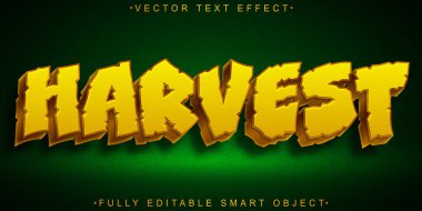Hasat Çiftliği Vektörü Tamamen Düzenlenebilir Akıllı Nesne Metin Efekti