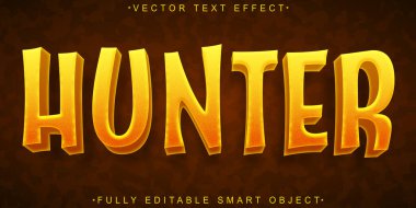 Turuncu Avcı Vektörü Tam Düzenlenebilir Akıllı Nesne Metin Efekti
