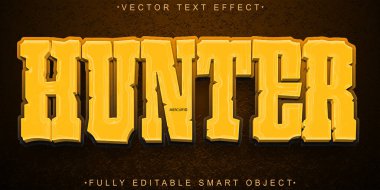 Turuncu Avcı Vektörü Tam Düzenlenebilir Akıllı Nesne Metin Efekti