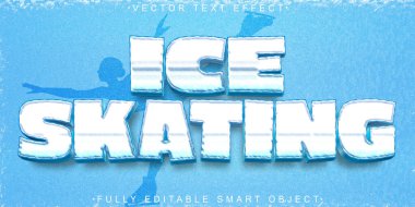 Çizgi film Kış Spor Buz Pateni Vektörü Tamamen Düzenlenebilir Akıllı Obj