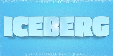 Mavi Buzdağı Vektörü Tam Düzenlenebilir Akıllı Nesne Metin Efekti