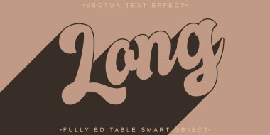 Kahverengi Uzun Gölge Vektörü Tam Düzenlenebilir Akıllı Nesne Metin Efekti