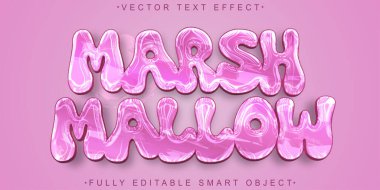 Yumuşak Pembe Şekerleme Vektörü Tamamen Düzenlenebilir Akıllı Nesne Metin Efekti