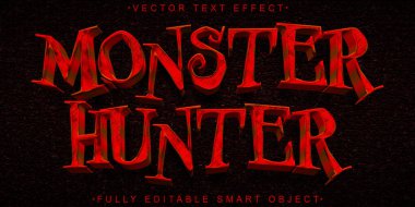 Korkunç Kırmızı Canavar Avcı Vektörü Tamamen Düzenlenebilir Akıllı Nesne Tex