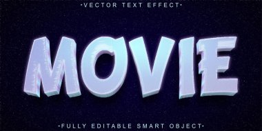 Karanlık Film Vektörü Tam Düzenlenebilir Akıllı Nesne Metin Efekti