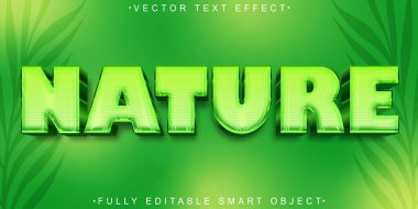 Yeşil Parlak Doğa Vektörü Tamamen Düzenlenebilir Akıllı Nesne Metni Efekti