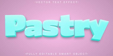 Çizgi film Yumuşak Pasta Vektörü Tamamen Düzenlenebilir Akıllı Nesne Metni Efekti