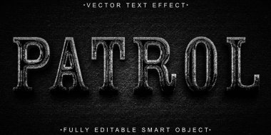 Eskimiş Siyah Devriye Vektörü Tamamen Düzenlenebilir Akıllı Nesne Metni E