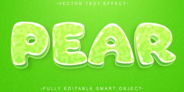 Fresh Fruit Armut Vektörü Düzenlenebilir Akıllı Nesne Metni