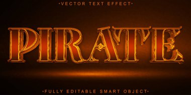 Turuncu Parlak Korsan Vektörü Tamamen Düzenlenebilir Akıllı Nesne Metni Efesi