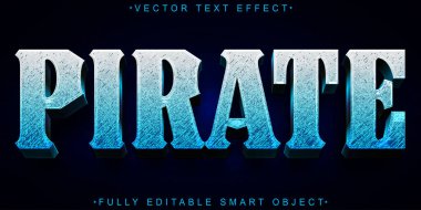 Mavi Eskimiş Korsanlar Vektörü Tamamen Düzenlenebilir Akıllı Nesne Metin Efekti
