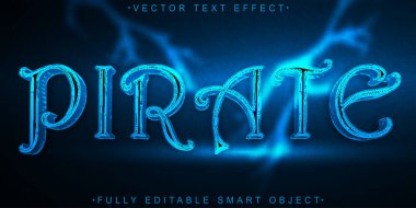 Mavi Eskimiş Korsanlar Vektörü Tamamen Düzenlenebilir Akıllı Nesne Metin Efekti