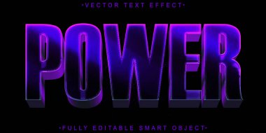 Mor Güç Vektörü Tam Düzenlenebilir Akıllı Nesne Metin Efekti
