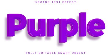 Çizgi film Mor Vektör Tam Düzenlenebilir Akıllı Nesne Metin Efekti