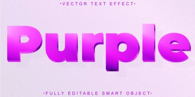 Çizgi film Mor Vektör Tam Düzenlenebilir Akıllı Nesne Metin Efekti