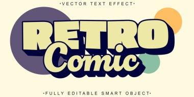 Retro Çizgi Roman Vintage Vektörü Tamamen Düzenlenebilir Akıllı Nesne Metni Efesi