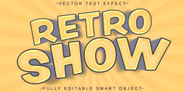 Retro Vintage Show Vektörü Tamamen Düzenlenebilir Akıllı Nesne Metni Efekti