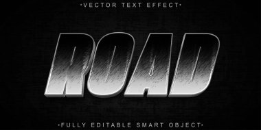 Yol Gezgini Vektörü Tam Düzenlenebilir Akıllı Nesne Metin Efekti