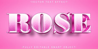 Parlak Gül Vektörü Tam Düzenlenebilir Akıllı Nesne Metin Efekti