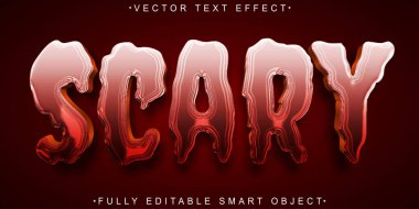 Korkutucu Vektör Tam Düzenlenebilir Akıllı Nesne Metin Efekti