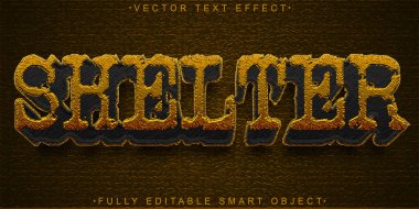 Sığınma Vektörü Tam Düzenlenebilir Akıllı Nesne Metni Sığınma Efekti Sa