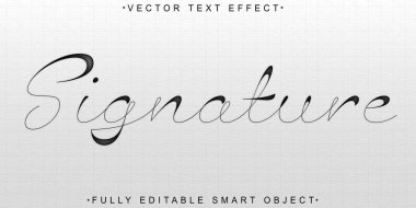 El Yazısı Betik İmza Vektörü Tamamen Düzenlenebilir Akıllı Nesne 