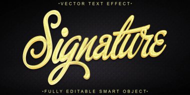 El Yazısı İmza Vektörü Tamamen Düzenlenebilir Akıllı Metin Efekti