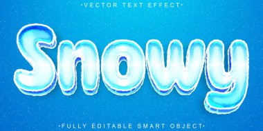 Çizgi film Kar Vektörü Tamamen Düzenlenebilir Akıllı Nesne Metin Efekti