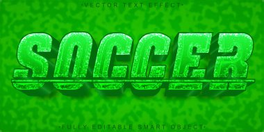 Yeşil Futbol Vektörü Tam Düzenlenebilir Akıllı Nesne Metin Efekti