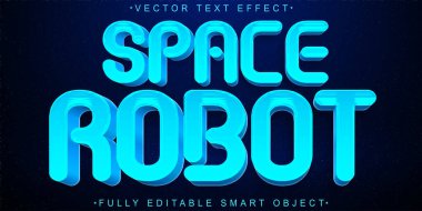 Mavi Uzay Robotu Vektörü Tam Düzenlenebilir Akıllı Nesne Metin Efekti